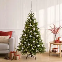 Syfax Árbol de Navidad artificial con bolas 120 cm 150 LED