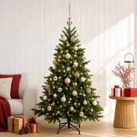 Syfax Árbol de Navidad artificial con bolas 120 cm 150 LED