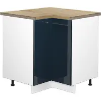 Vicco Armario de esquina Fame-Line Azul oscuro alto brillo 80.5 cm , ET Roble, Model 49704