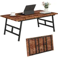 Merkloos Mesa de centro plegable para sala de estar u oficina en casa, diseño moderno, color