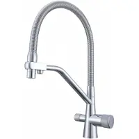 Merkloos Grifo de cocina de 3 vías con caño flexible