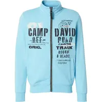CAMP DAVID Sudadera con cremallera azul claro / gris claro / negro