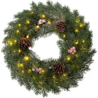 Magic Home Corona MagicHome Navidad, natural nevada, 48x LED, IP20, 2xAA, 40 cm