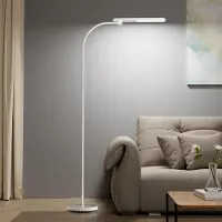 Honeywell Lámpara de pie LED , índice de reproducción cromática (CRI) 97, regulable mediante sensor táctil, 360°, cuello de cisne, ideal para salones, color blanco