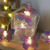 OEM Guirnalda de luces LED con forma de mariposa, 3 metros, 20 LEDs, color morado