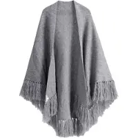 Emilie collection Pañuelo tamaño grande 'Knitwear poncho' gris