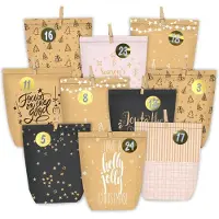 Merkloos 24 bolsas para el calendario de Adviento, con etiquetas numeradas para uso creativo