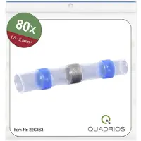 Quadrios Conectores de empalme 22C463 con funda termorretráctil, para cables sólidos de 1.5 mm² y 2.5 mm², color azul, 1 juego (22C463)