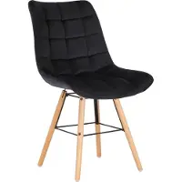 CLP Silla Leni, tapizada en terciopelo. Sillón tapizado con asiento acolchado y revestimiento de terciopelo. Sillón con estructura de madera y metal, color: negro