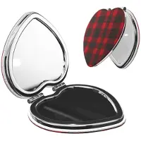 Merkloos Espejo de maquillaje plegable con forma de corazón y aumento