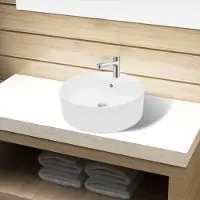 Merkloos Lavabo de cerámica con acabado brillante