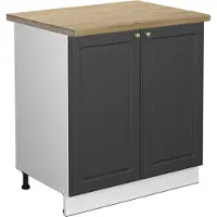 Vicco Armario bajo para fregadero Fame-Line Antracita-oro 80 cm , ET Roble, Model 46600