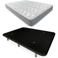 OEM Cama de 135x190 cm con colchón Viscotec y somier, color negro