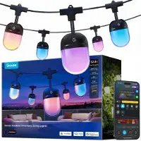 OEM Guirnalda de luces para exteriores, 10 metros, RGBICW, 55 LEDs, IP67, control mediante aplicación
