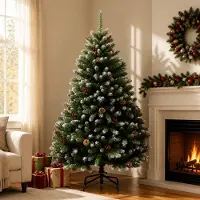 Syfax Árbol de Navidad artificial con ramas articuladas 180 cm PVC