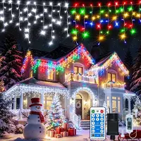 Dripio Cadena de luces "Eisregen" 3 en 1, 30 metros, 660 LEDs, IP65, con mando a distancia