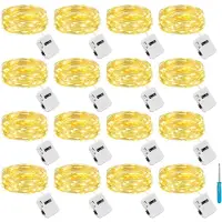 OEM Pequeña guirnalda de luces, 2 metros, 20 LEDs, funciona con pilas, resistente al agua
