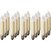 OEM Bombillas de repuesto para lámparas de vela, 15 unidades, 8V 3W, casquillo E10, luz blanca cálida
