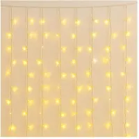 OEM Cortina de luces LED de 5 metros, 216 LEDs, color amarillo, IP65, extensible, con efecto de relámpago