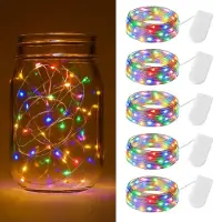 OEM Conjunto de 20 luces LED de colores, longitud de 2 metros, funciona con pilas