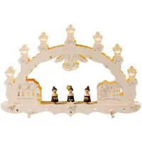 OEM Arco de madera, de colores, grande, con 10 luces, decoración navideña