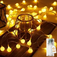 OEM Guirnalda de luces LED redondas con temporizador, 20 LEDs, funciona con pilas, para uso en exteriores