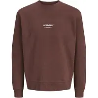 Jack & Jones Sudadera 'JJESoho' chocolate / blanco