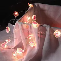 OEM Guirnalda de luces LED con forma de flor de cerezo, 2 metros, 20 LEDs, color rosa, funciona con pilas