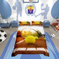 Merkloos Juego de funda de edredón 3D con diseño de pelota de tenis, ideal para amantes del deporte