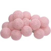 OEM Guirnalda de luces LED, 16 bolas, rosa claro, 255 cm