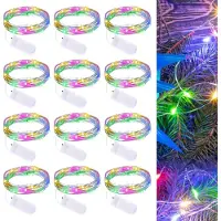 OEM Guirnalda de luces LED, 12 unidades, 3 metros, 30 LEDs, de colores, funciona con pilas