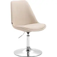 CLP Silla de comedor Maverick, tapizada en tela, giratoria, color: crema, estructura: cromada