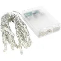 OEM Guirnalda de luces LED, 20 luces LED de color blanco cálido, con temporizador, 3 metros de largo, con una separación de 15 cm entre luces