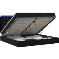 Syfax Cama tipo otomana con colchón y LED Negro 200 x 200 cm