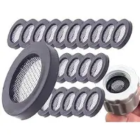 FEELNEEDY Accesorios para ahorrar agua, juego de 20 unidades: cabezal de ducha con junta de 5 cm, filtro para manguera de jardín y grifo