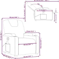 vidaXL Sillón de masaje y relajación, tapizado en cuero sintético, color negro