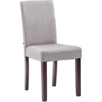 CLP Silla de comedor modelo Ina, tapizada en tela con respaldo alto - Color: gris claro, color del marco: cappuccino