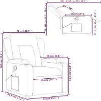 vidaXL Sillón de masaje y relax, tapizado en tela de color verde oscuro