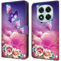 Lux-Case Xiaomi Redmi Note 14 Pro 5G Funda Cartera Funda Flip de Piel con Estampado - Mariposa Floral