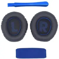 Lux-Case JBL Quantum 350 / 360 Auriculares Proteína Almohadillas de cuero+Minipalanca+Manga para auriculares - Azul