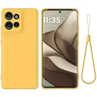 Lux-Case Funda de silicona líquida mate Motorola Edge 50 - Amarillo