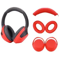 Lux-Case Sony WH-1000XM3 / WH-1000XM4 Juego de Funda de Silicona con Tapa de Diadema Protectora de Auriculares - Rojo