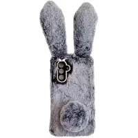 Lux-Case Cubierta de Conejo Peludo Samsung Galaxy A36 - Gris Oscuro