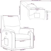 vidaXL Sillón de masaje y relajación, tapizado en cuero sintético, color negro