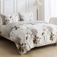 Merkloos Juego de funda de edredón de 220 x 240 cm con estampado de girasoles, que incluye 2 fundas de almohada de 65 x 65 cm, fabricado en microfibra y con cierre de cremallera
