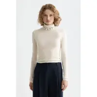 Scotch & Soda Core Roll Up Neck Long Sleeve T-shirt White Traditional Talla: L | Manga Larga Outlet | Mujer | Blanco