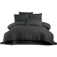 L'essentiel Maison L'Essentiel, Juego de sábanas para cama King-Size (FR), color antracita, marca Lilyum. Composición: 70% poliéster / 30% algodón. Dimensiones: 240 x 220 cm