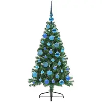 vidaXL Árbol de Navidad artificial preiluminado, color verde, 120 cm, material: PVC