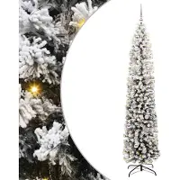 vidaXL Árbol de Navidad artificial con 300 luces LED, base incluida, color verde, 240 cm