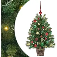 vidaXL Árbol de Navidad artificial, color verde, 95 cm, fabricado con materiales PE y PVC